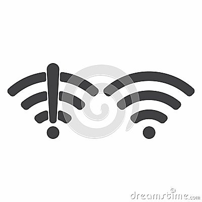 Wireless wifi icon sign flat design vector illustration set. Vector Illustration